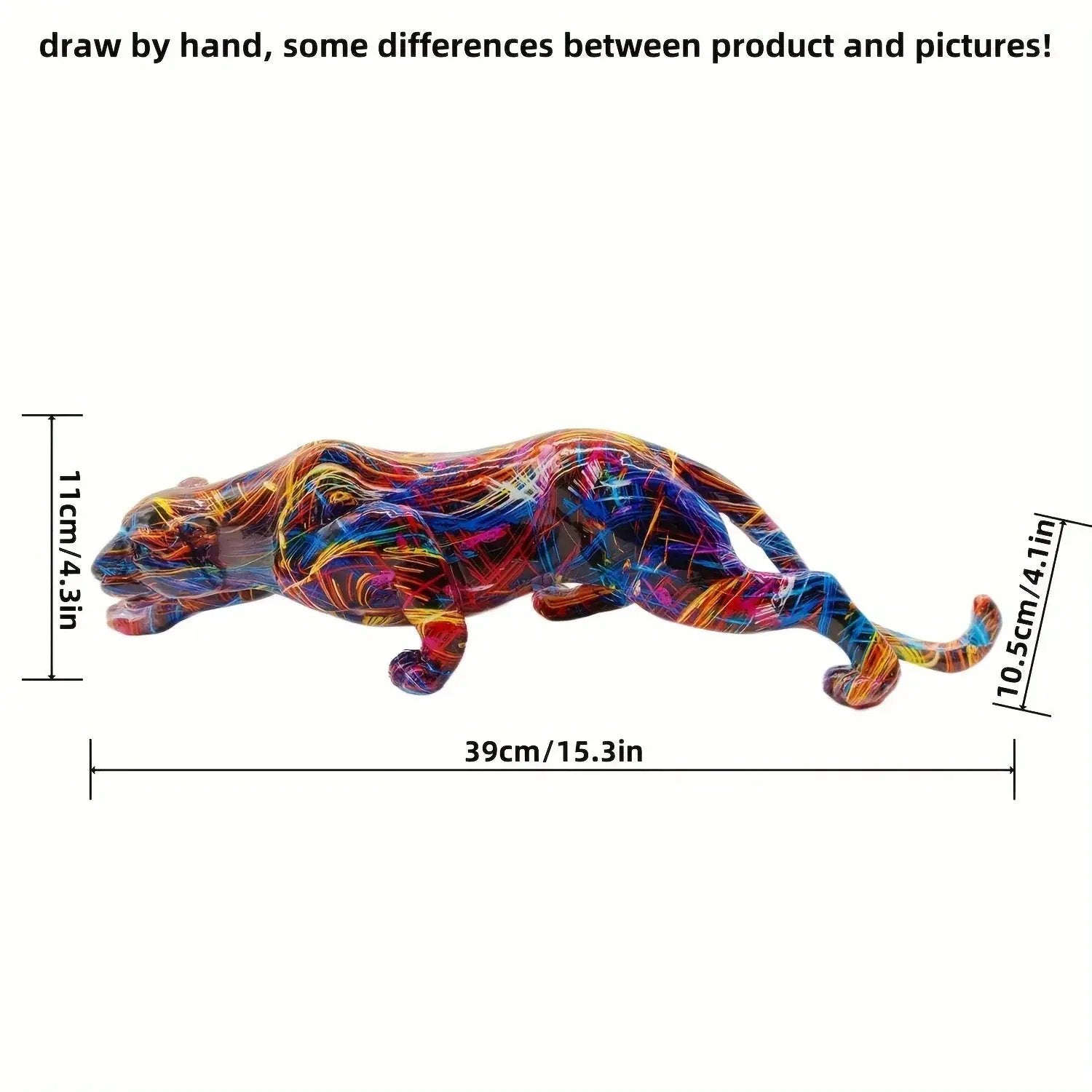 Abstract Multicolor Leopard Sculpture Decorative Table Accent by House Of Avana