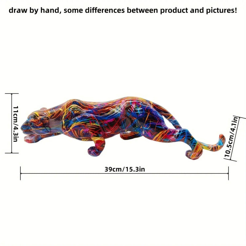 Abstract Multicolor Leopard Sculpture Decorative Table Accent by House Of Avana