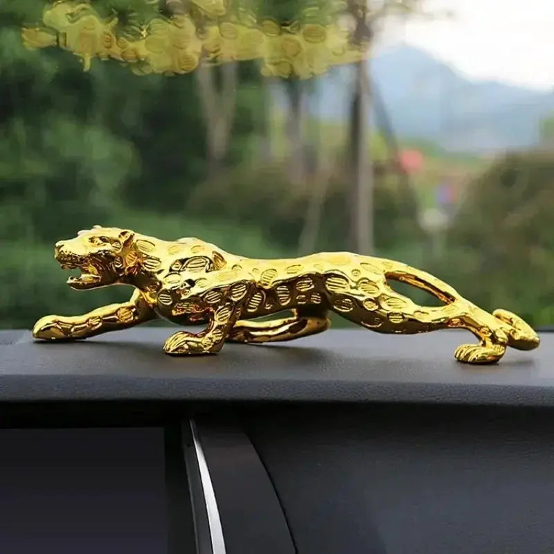 Silver Leopard Decorative Tabletop Sculpture for Home and Office Decor by House Of Avana