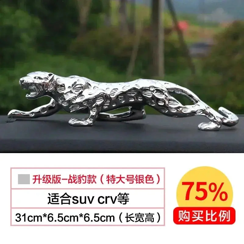 Silver Leopard Decorative Tabletop Sculpture for Home and Office Decor by House Of Avana