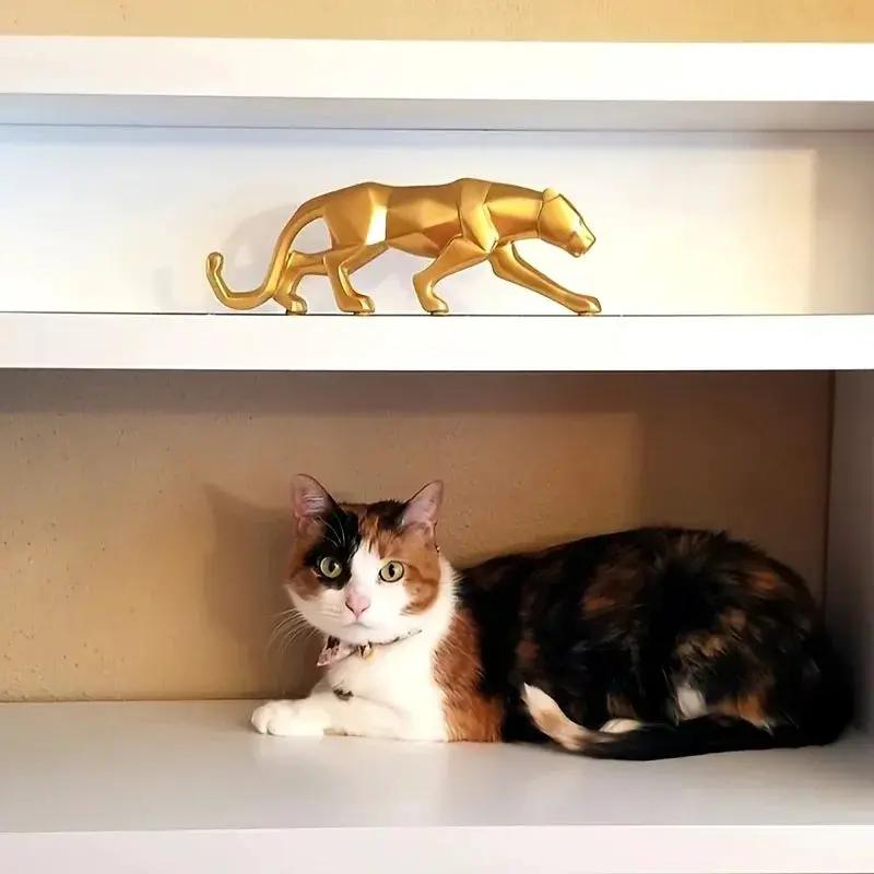 Leopard Sculpture - Handcrafted Modern Abstract Large by House Of Avana