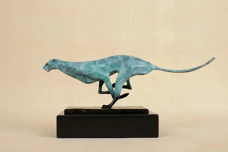 Modern Running Leopard Decorative Sculpture for Living Room Tabletop Decor by House Of Avana