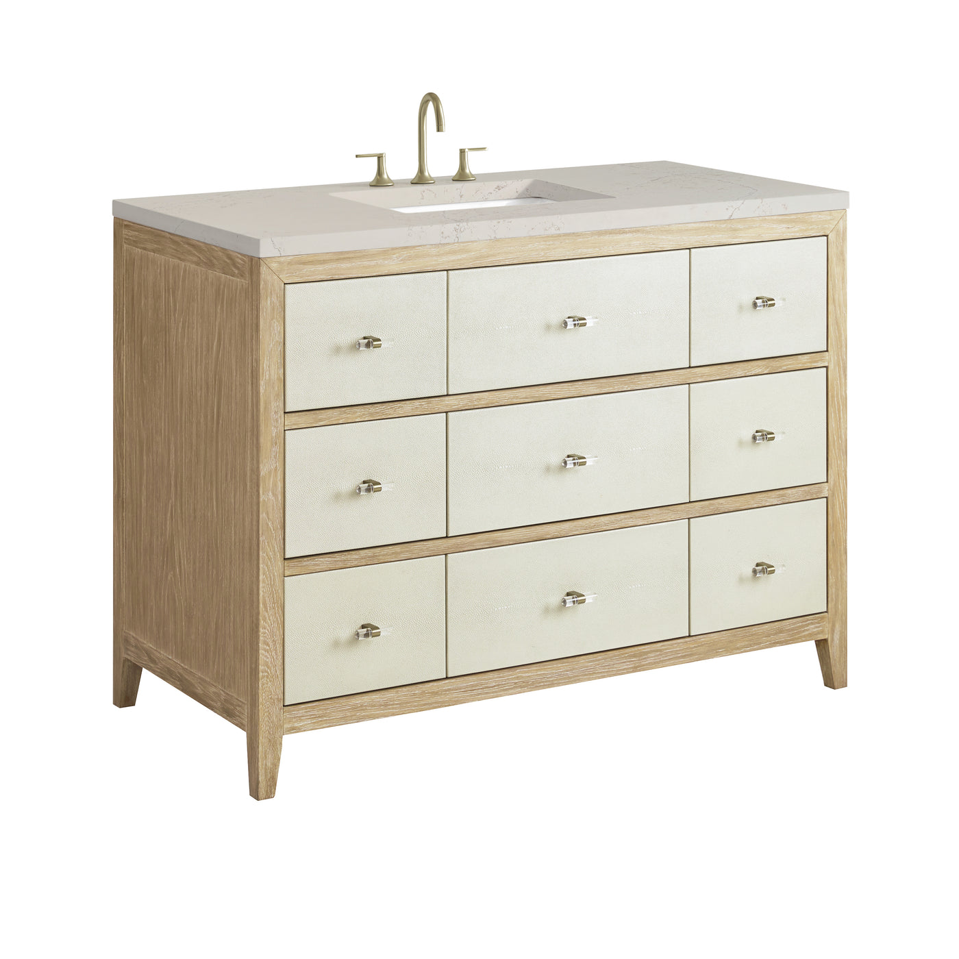 James Martin Celeste 48" Single Bathroom Vanity, Sunwashed Oak with Embossed Shagreen Drawer Fronts, view 40