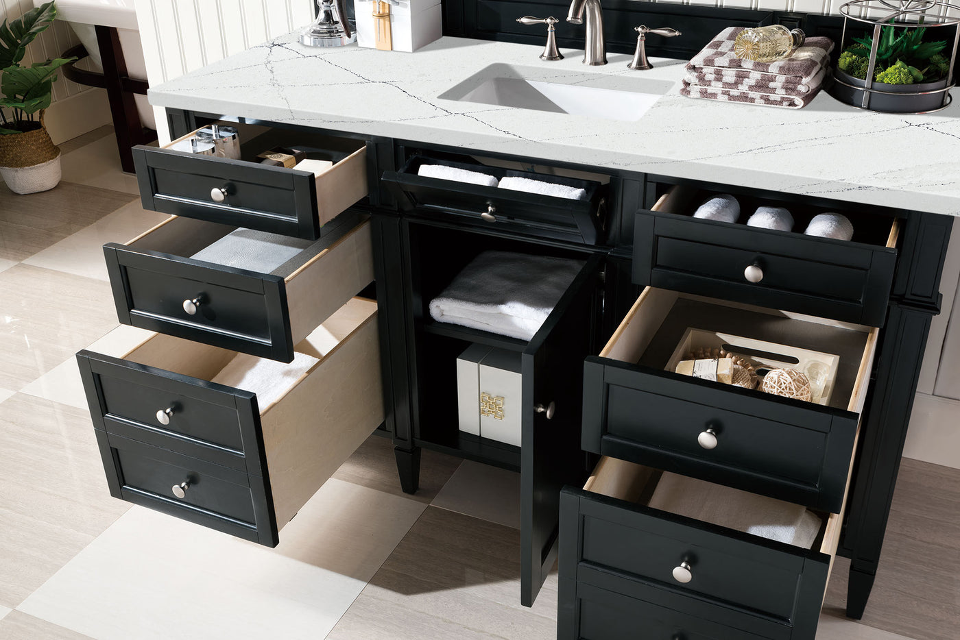 James Martin Brittany 60" Single Bathroom Vanity, Black Onyx, view 37