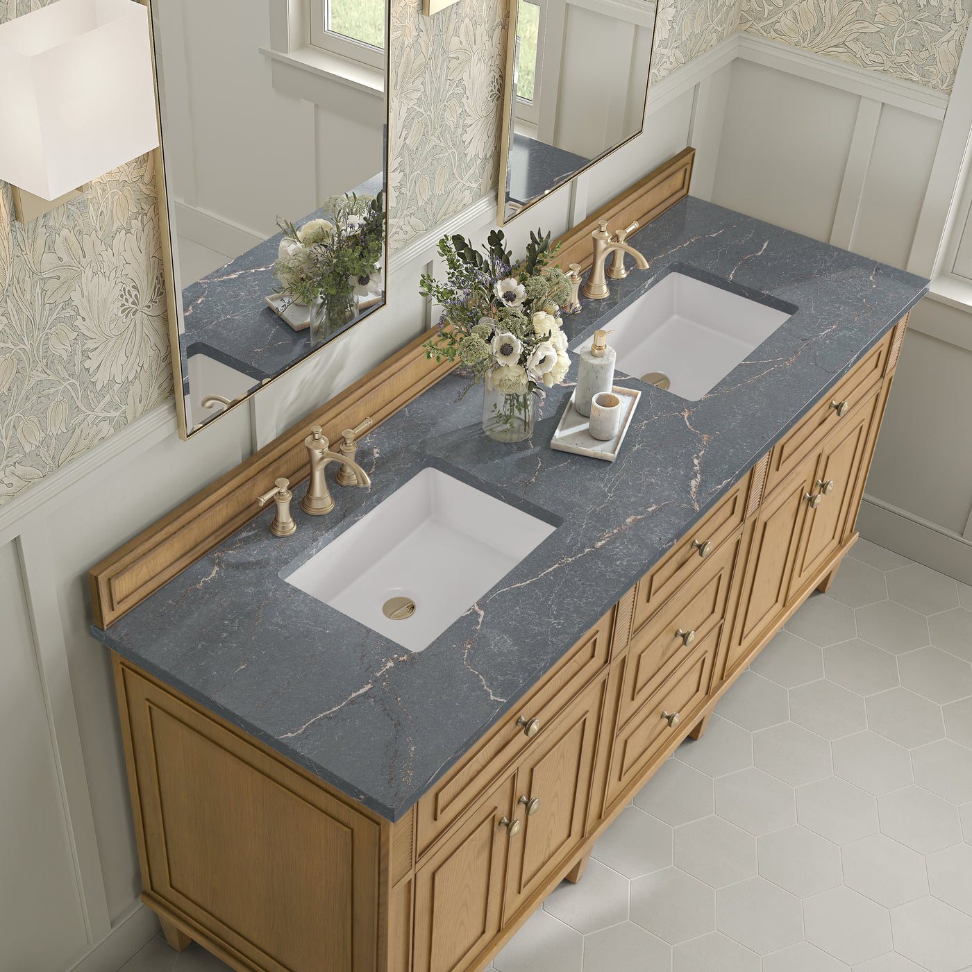 James Martin Lorelai 72" Double Bathroom Vanity, Light Natural Oak, view 38