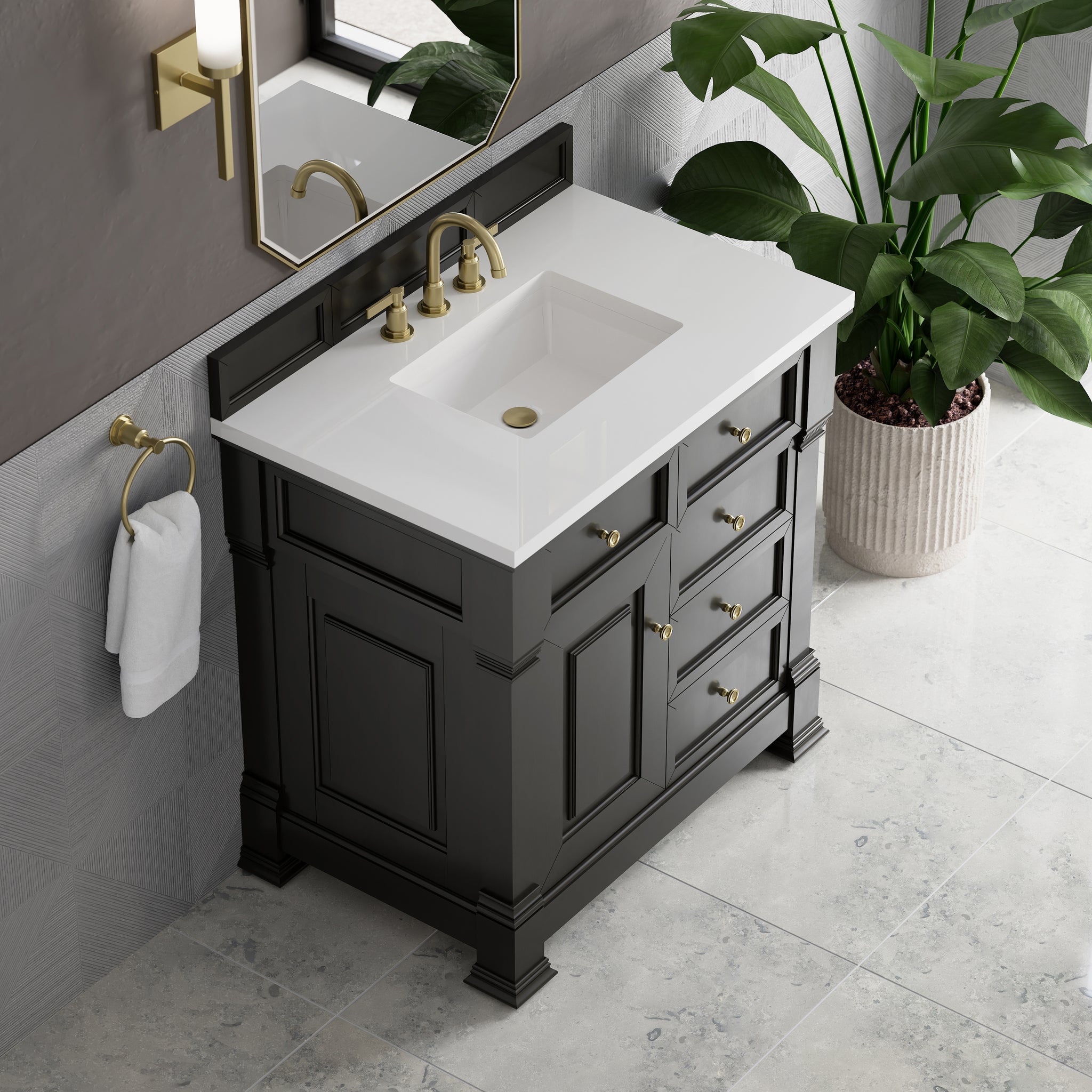 James Martin Brookfield 36" Single Bathroom Vanity, Black Onyx, view 27
