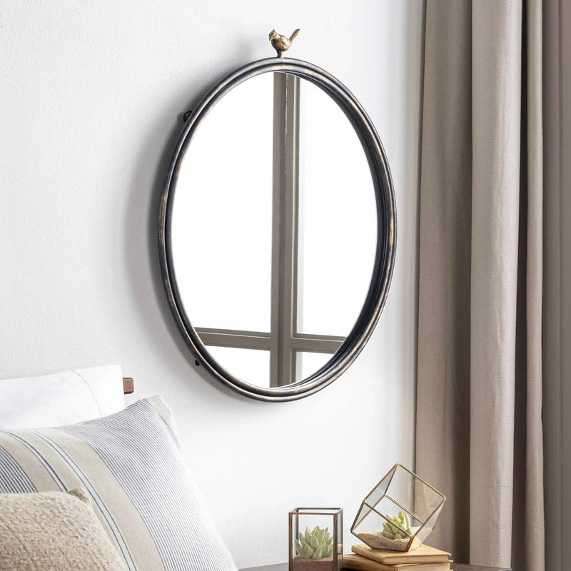 Loughlinstown Gold Frame Round Mirror by Boutique Rugs