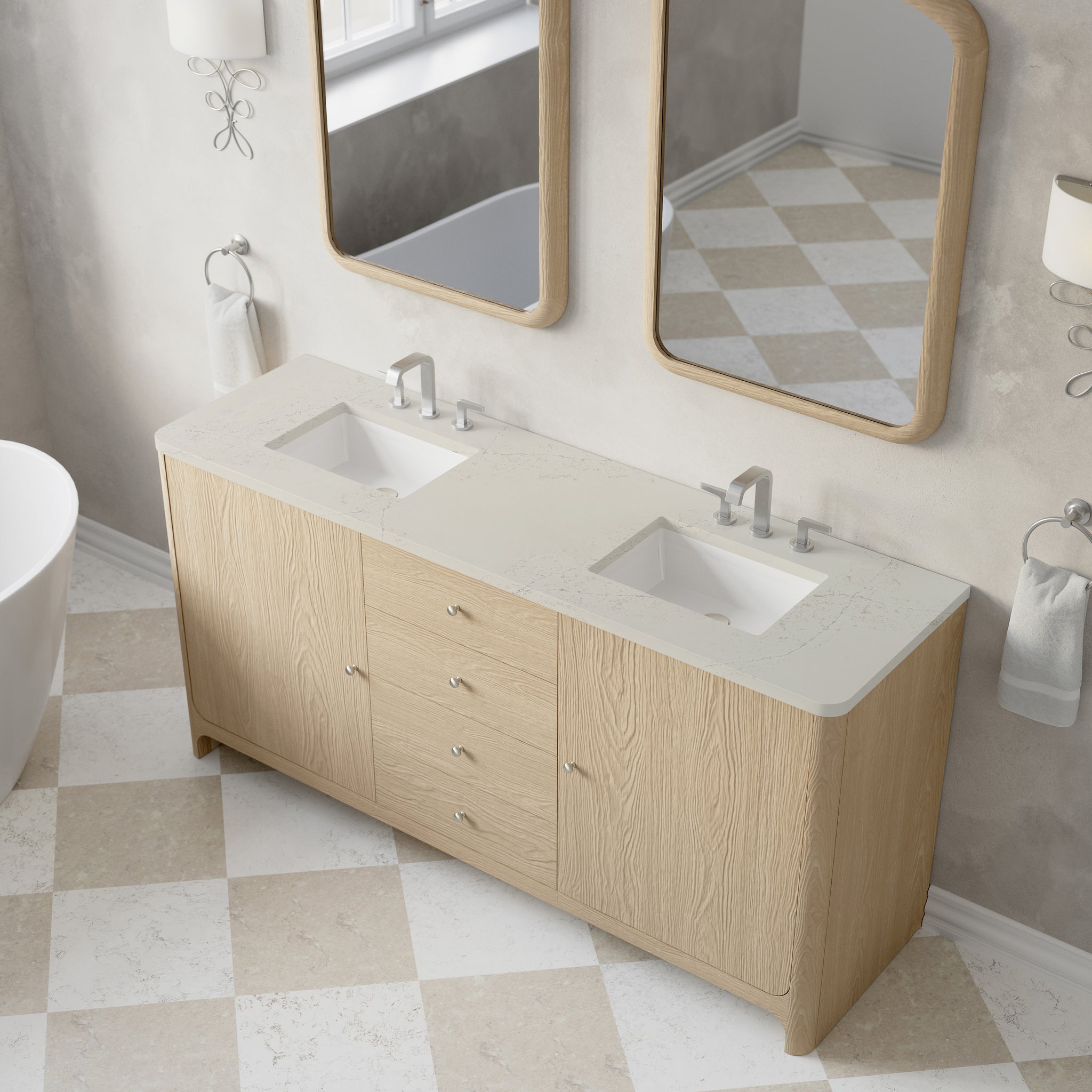 James Martin Gracyn 72" Double Bathroom Vanity, Coastal Driftwood, view 30