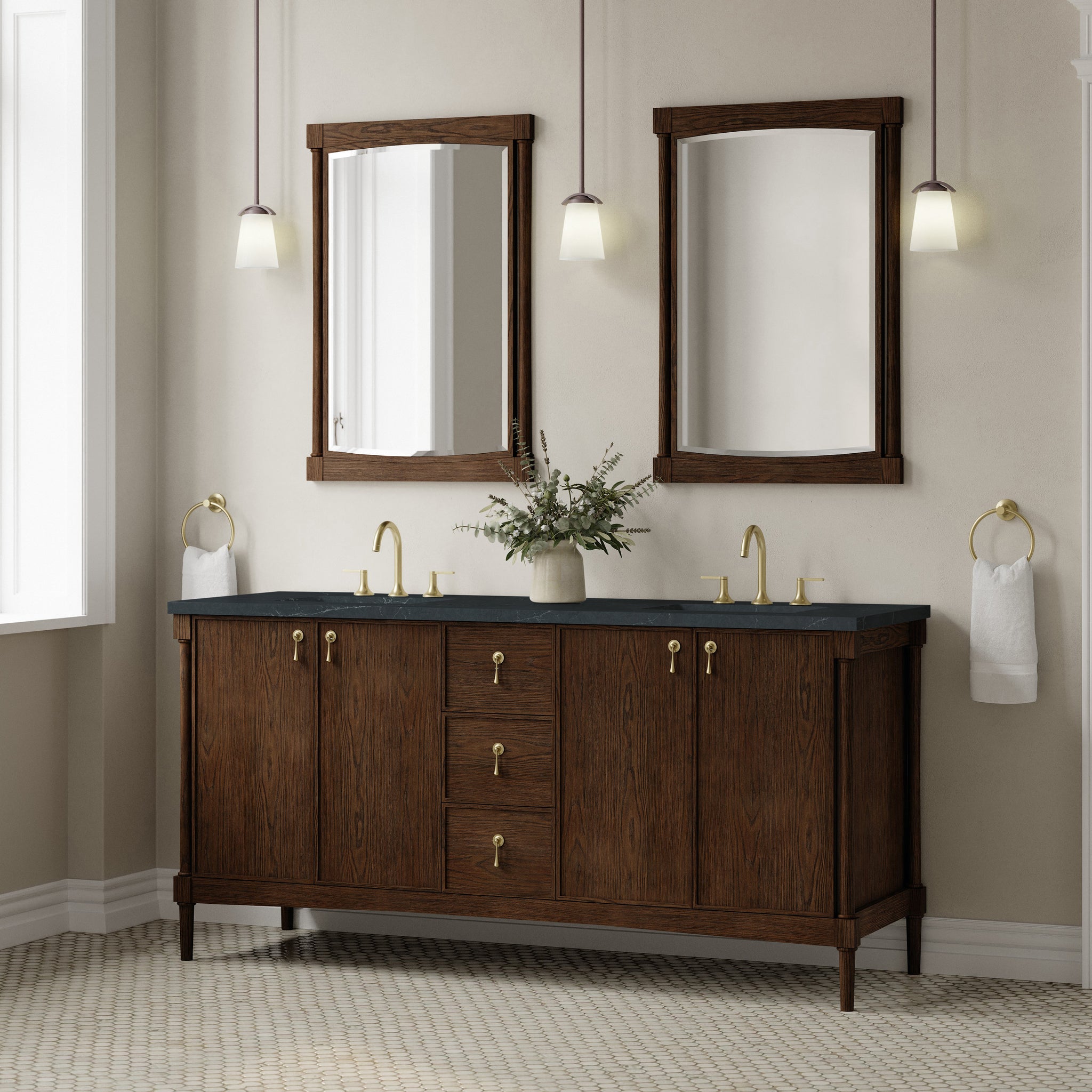 James Martin Kinnsden 72" Double Bathroom Vanity, Sable Oak, view 35