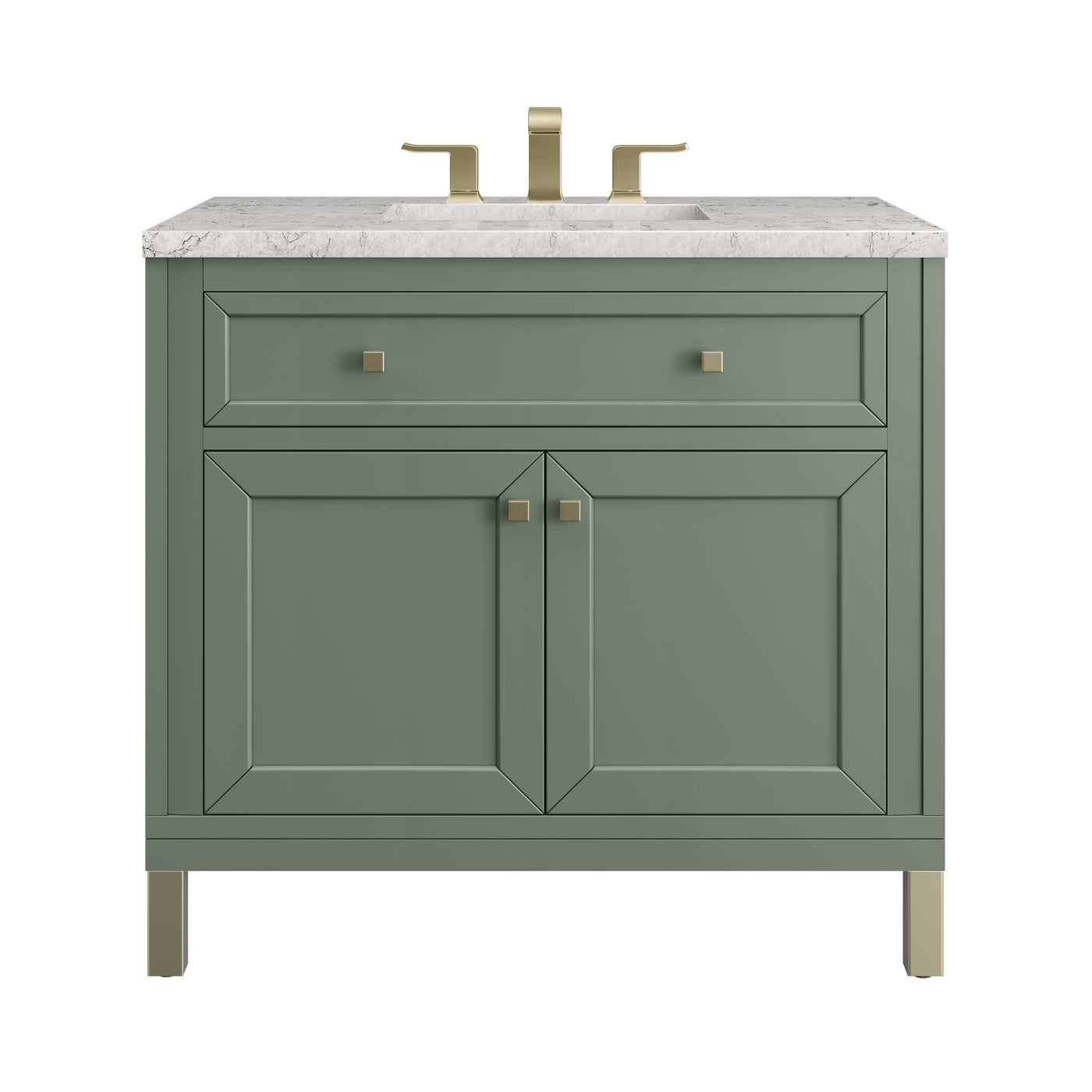 James Martin Chicago 36" Single Bathroom Vanity, Smokey Celadon, view 39