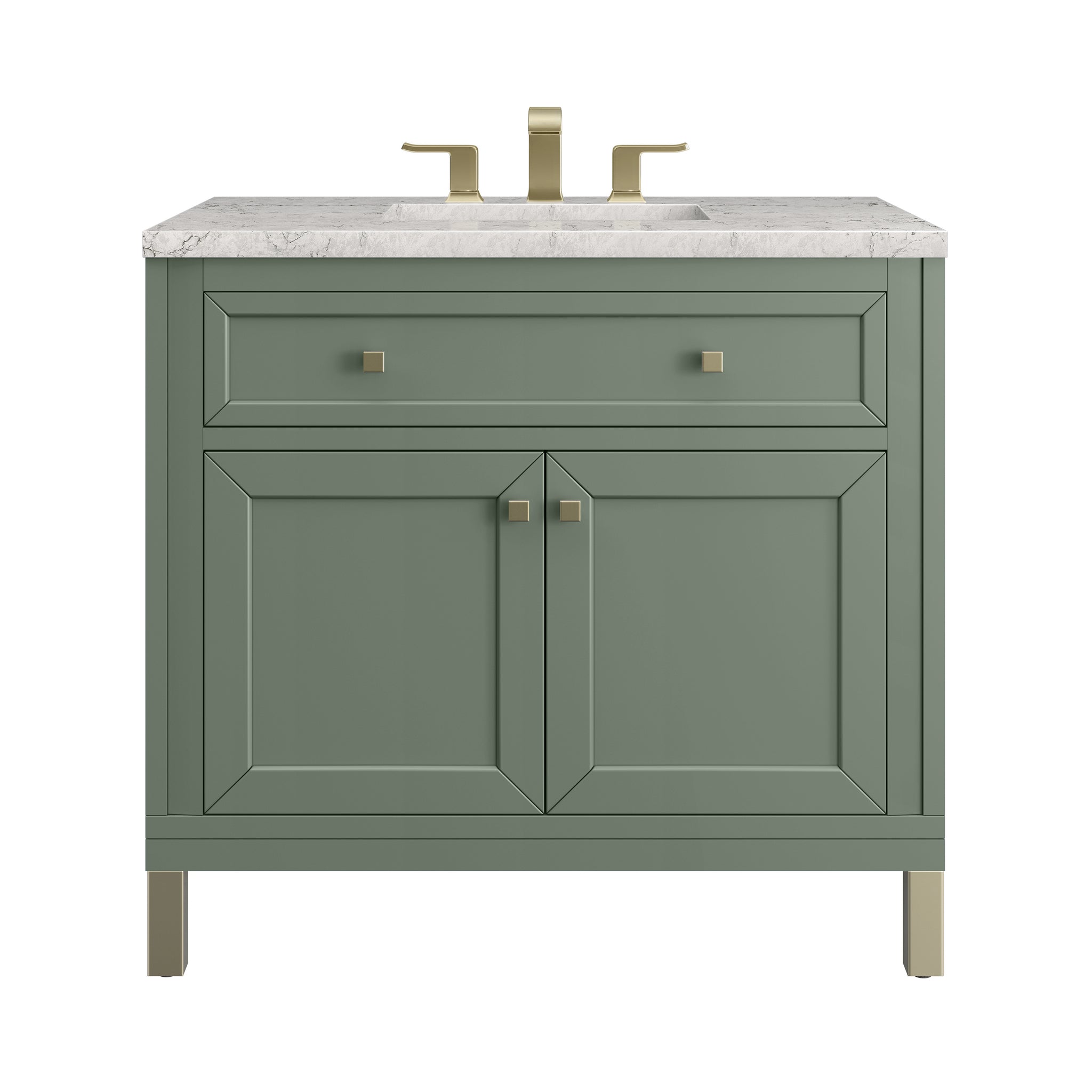 James Martin Chicago 36" Single Bathroom Vanity, Smokey Celadon, view 39