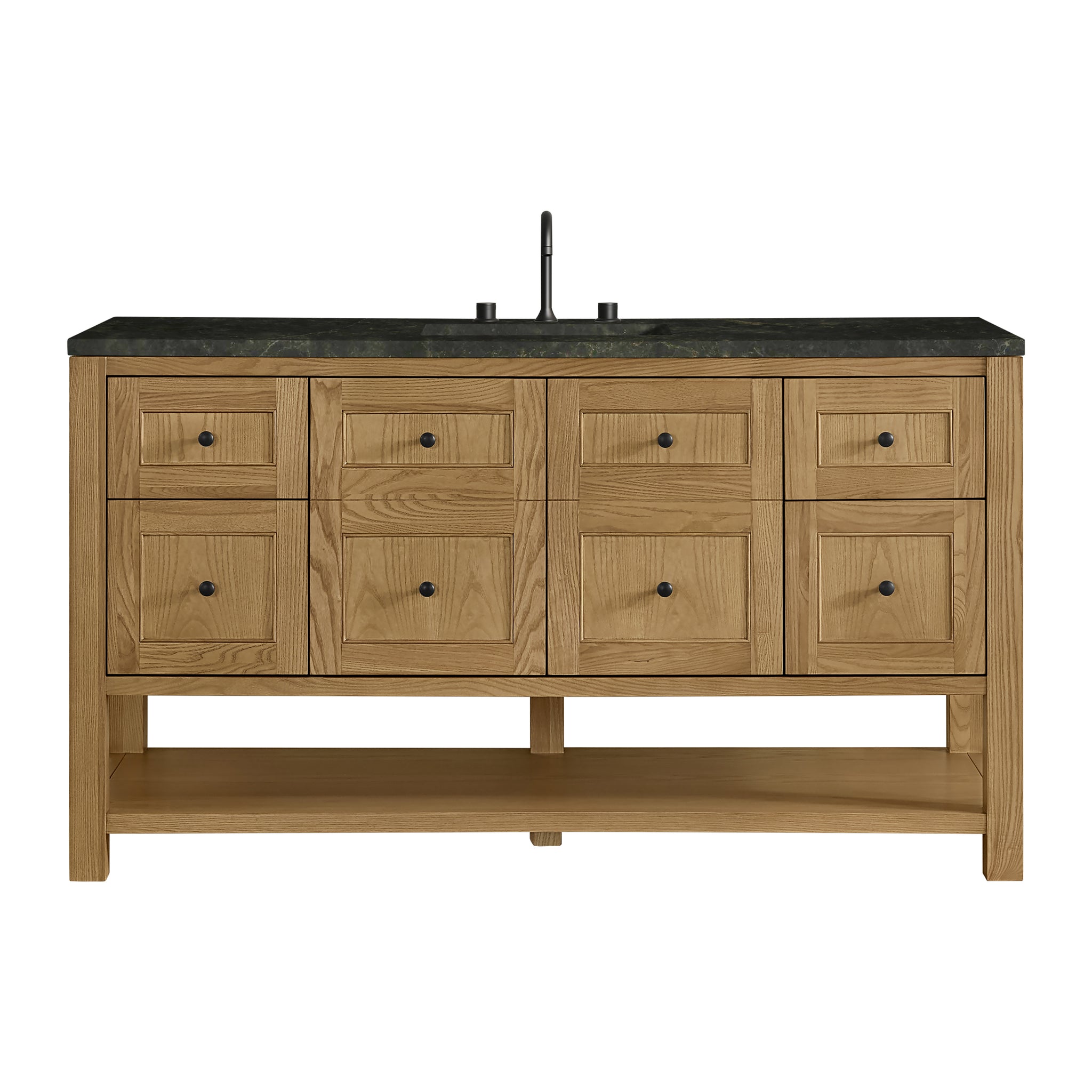 James Martin Breckenridge 60" Single Bathroom Vanity, Light Natural Oak with Phantome countertop
