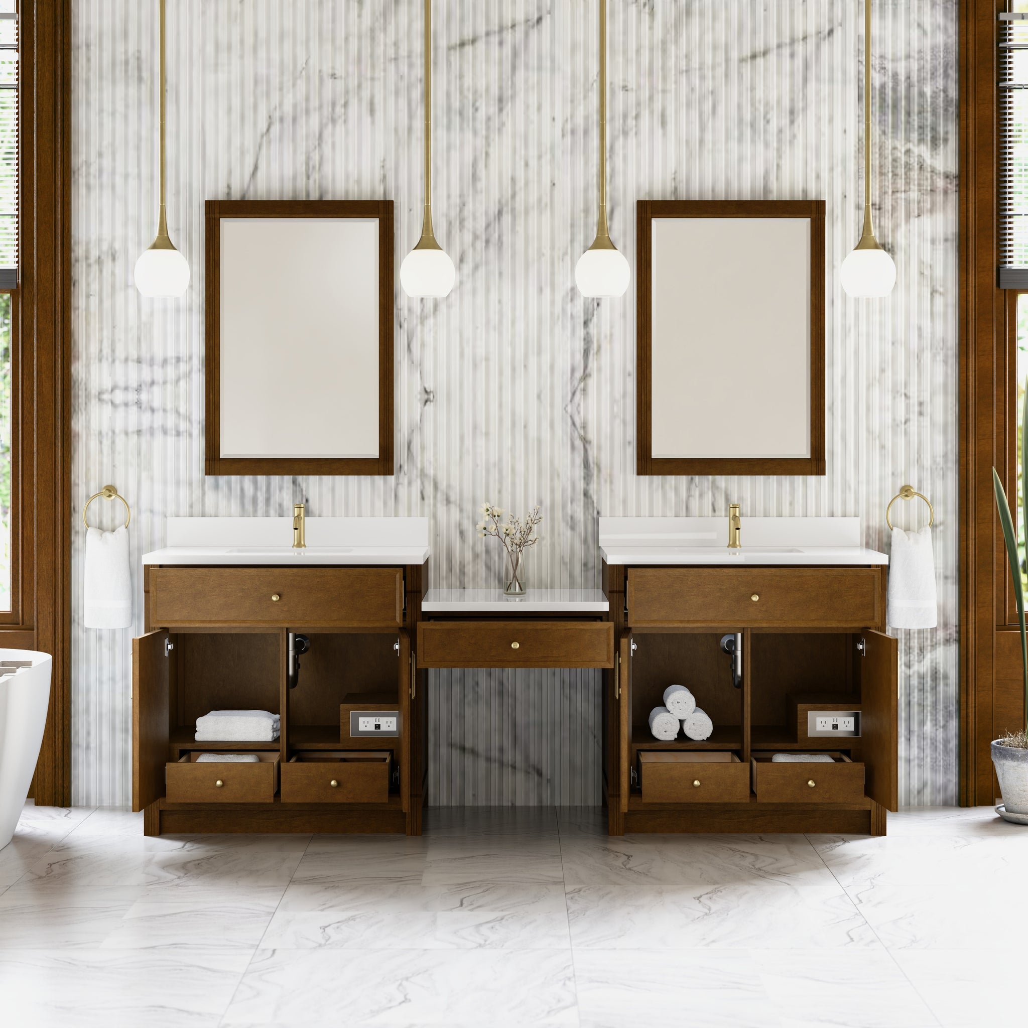 James Martin Bellshire 96" Single Bathroom Vanity, Honey Oak, view 5
