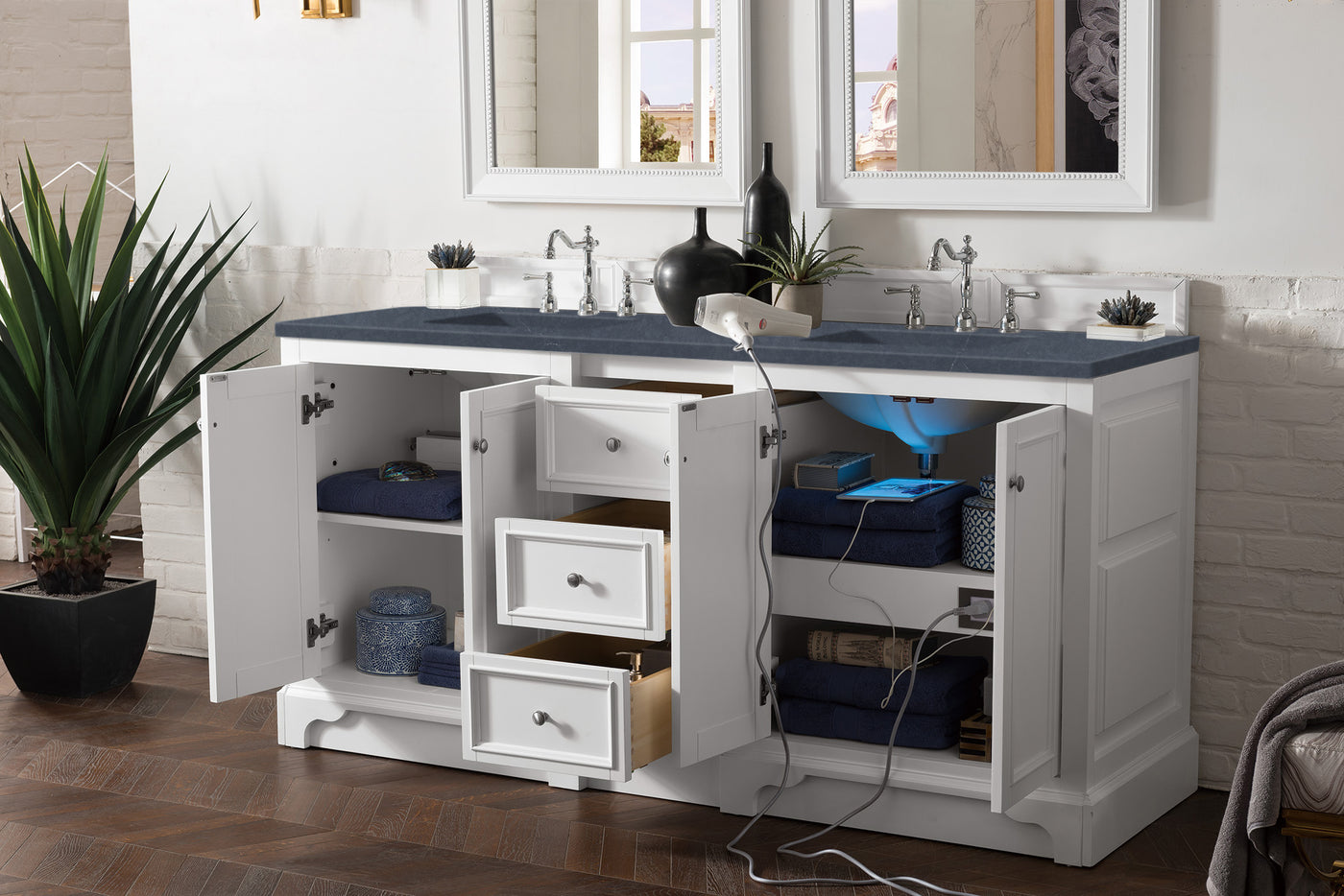 James Martin De Soto 72" Double Bathroom Vanity, Bright White, view 25