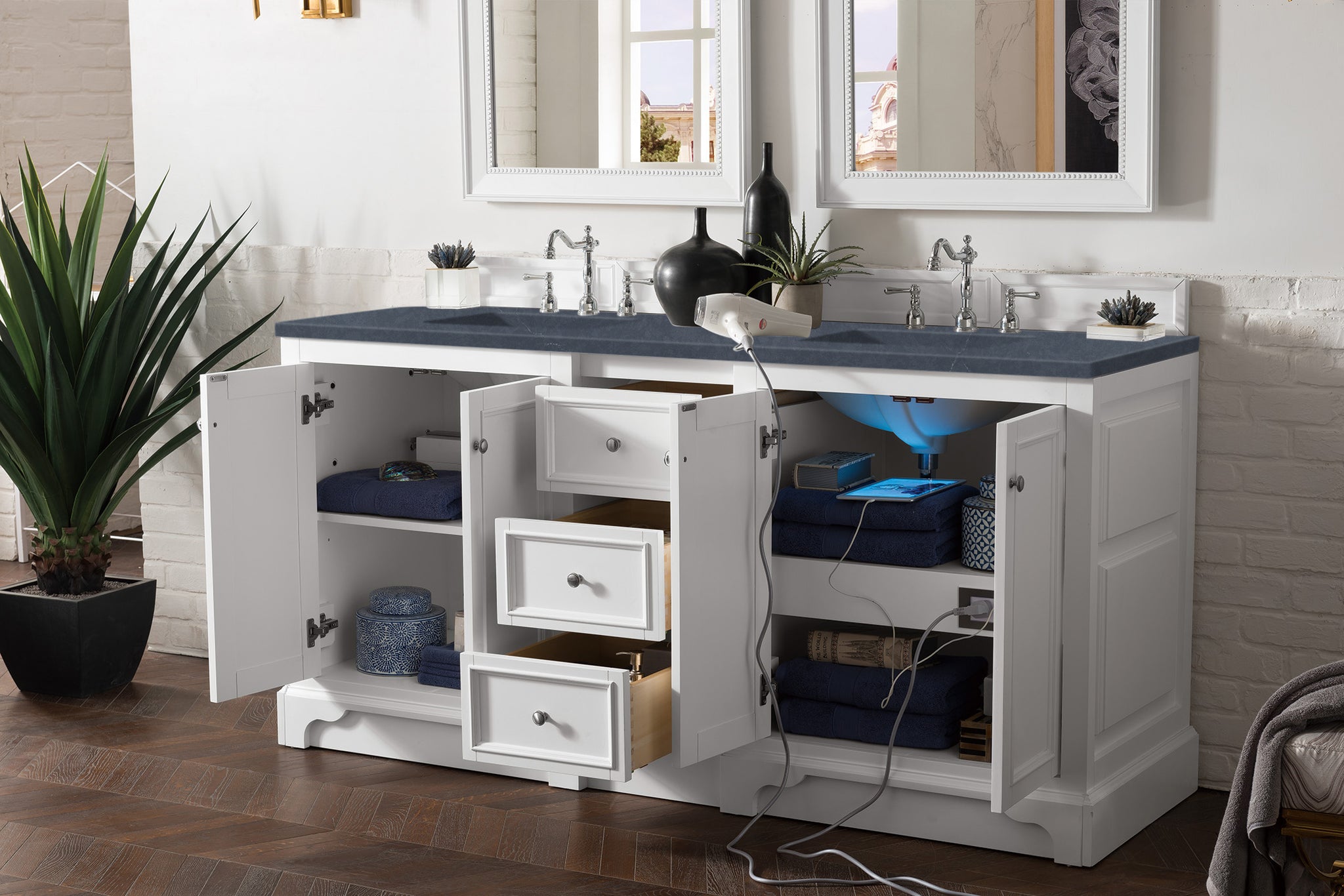 James Martin De Soto 72" Double Bathroom Vanity, Bright White, view 25