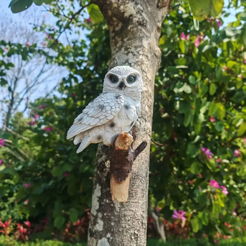 Lifelike Owl Statue Tree and Wall Decor for Garden and Home by House Of Avana