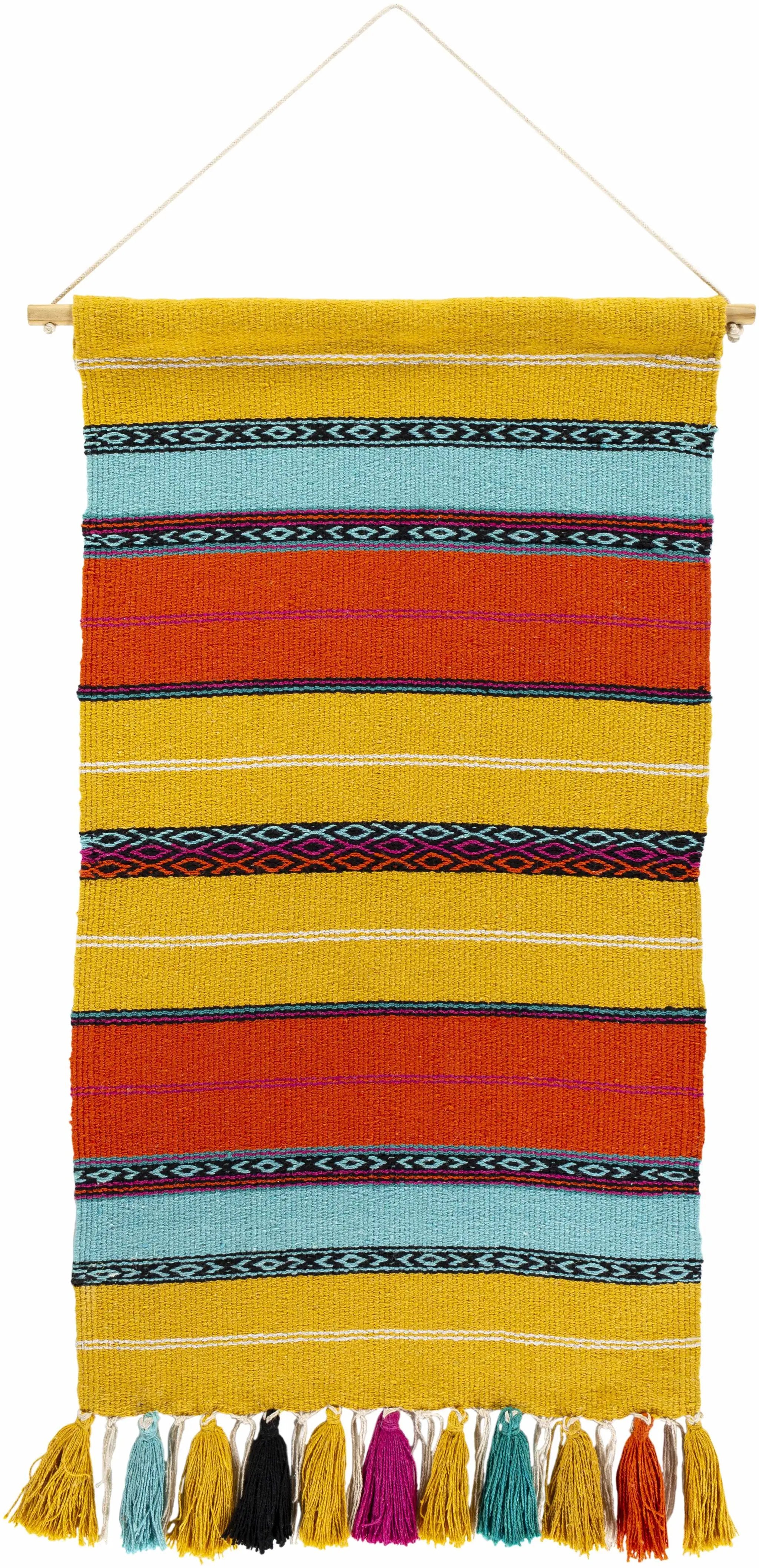 Ligaya Colorful Striped Bohemian Wall Hanging - Clearance by Boutique Rugs