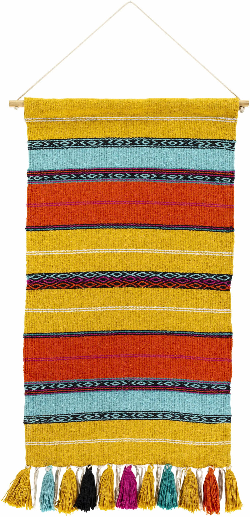 Ligaya Colorful Striped Bohemian Wall Hanging - Clearance by Boutique Rugs