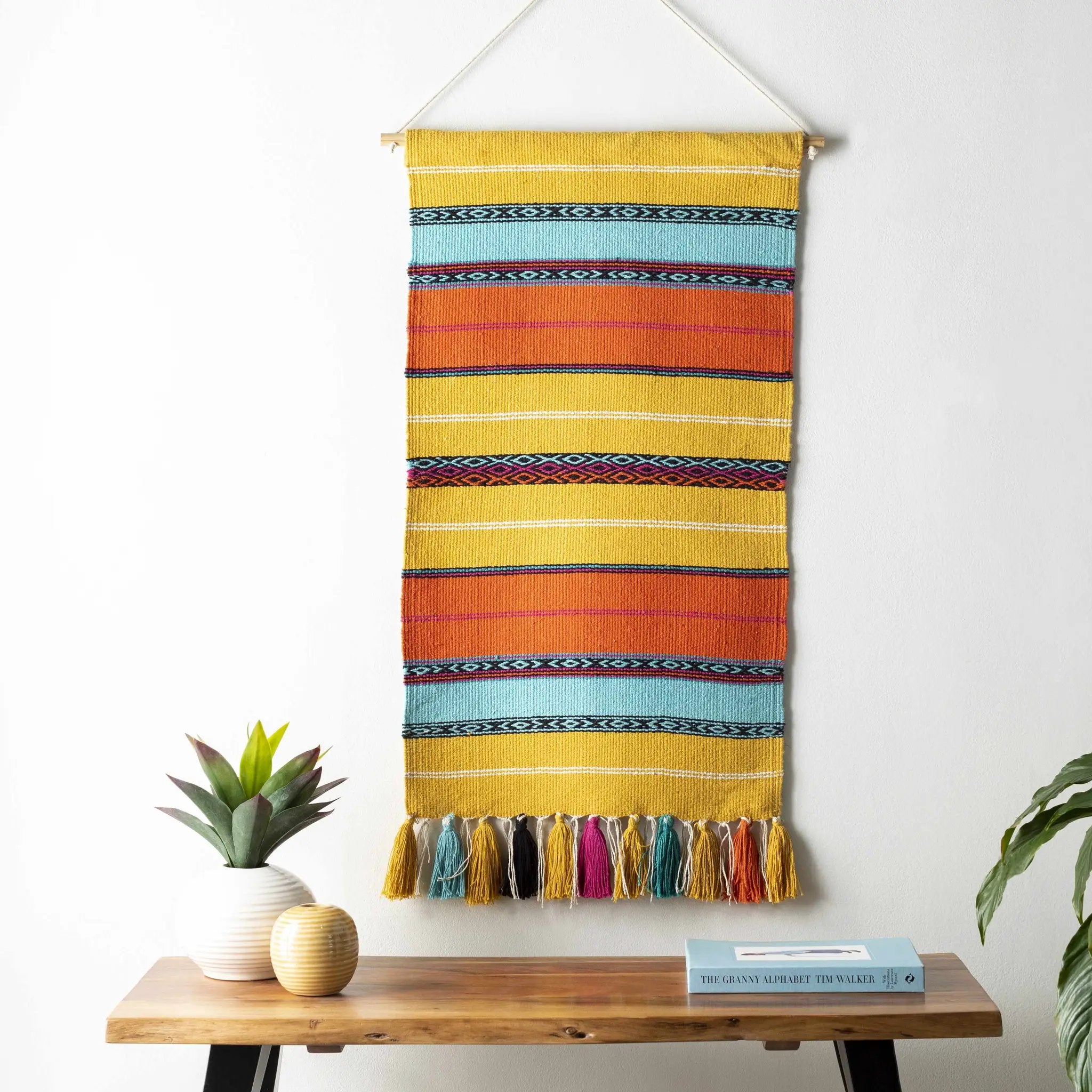 Ligaya Colorful Striped Bohemian Wall Hanging - Clearance by Boutique Rugs