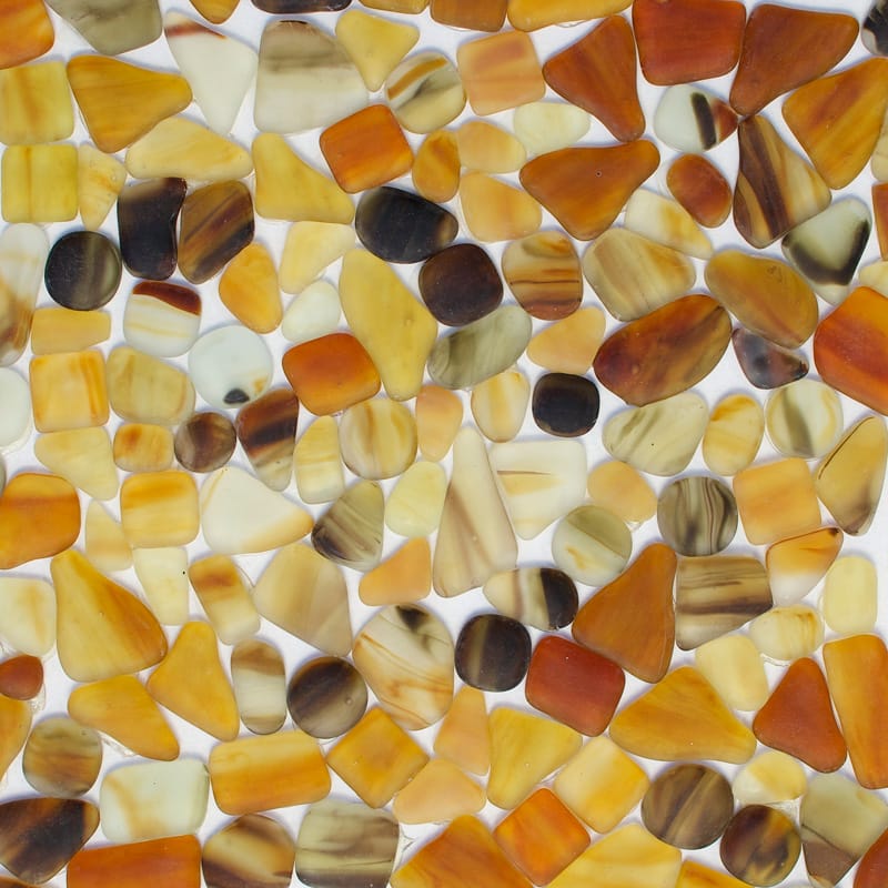 Light Honey Matte Beach Glass Mosaics 12x12 Glass Matte 12x12 Mosaics
