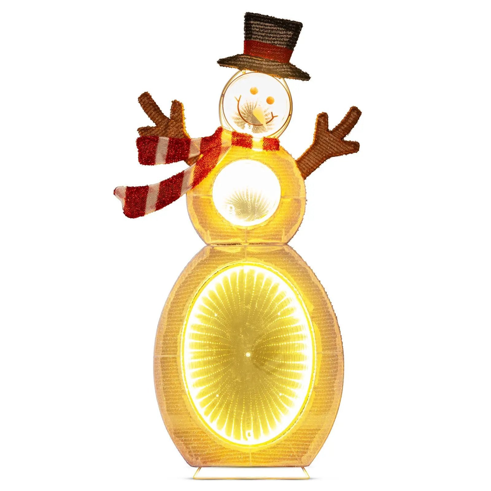 2.6 Feet Lighted Snowman with LED Lights and Metal Stand by DirectDeals