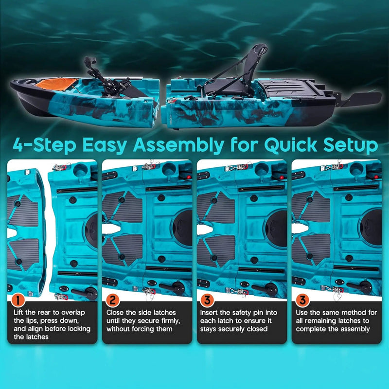 Lightweight 10FT 1-Person Modular Fishing Kayak With Fin Drive System (SAK21489) by SAKSBY WHOLESALE