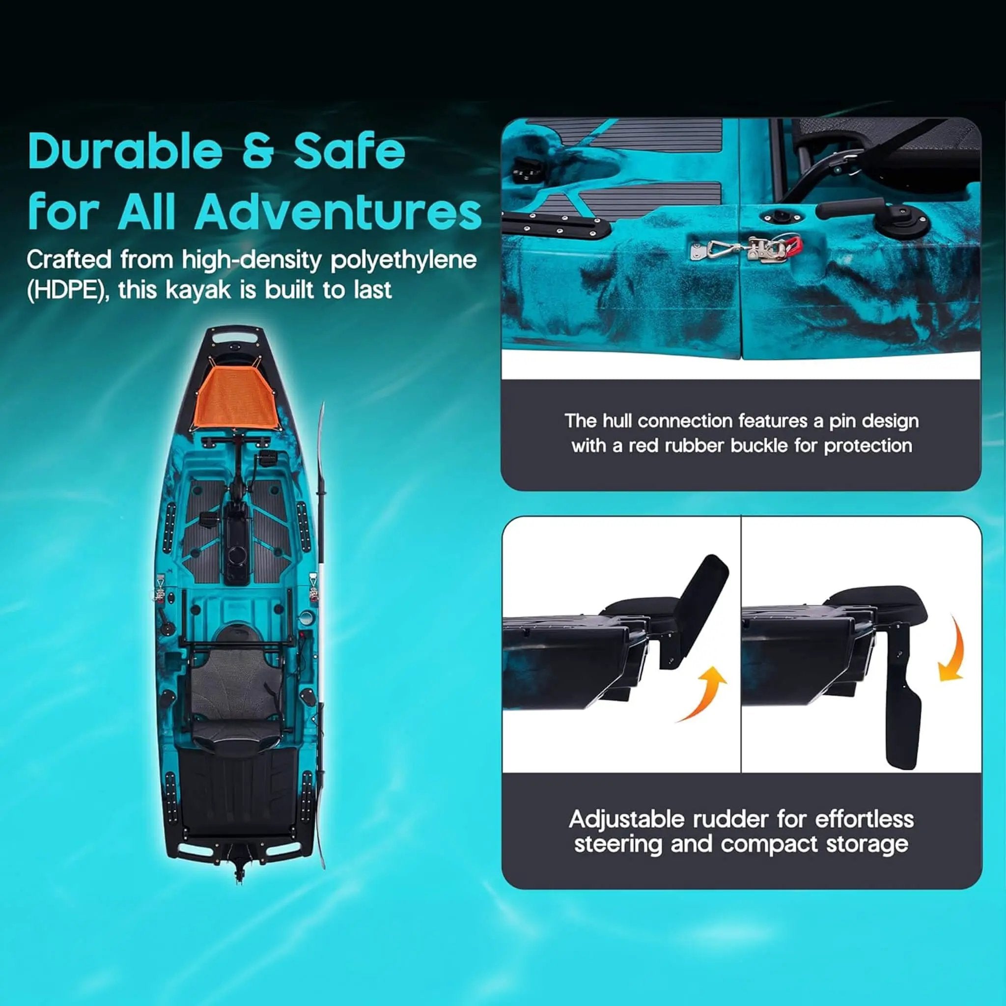Lightweight 10FT 1-Person Modular Fishing Kayak With Propeller Drive System (SAK67032) by SAKSBY WHOLESALE