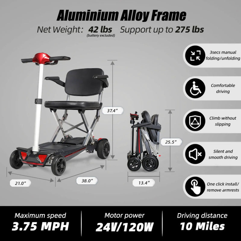 Lightweight Powered Folding Mobility Scooter For Adults And Seniors (SAK53214) by SAKSBY WHOLESALE