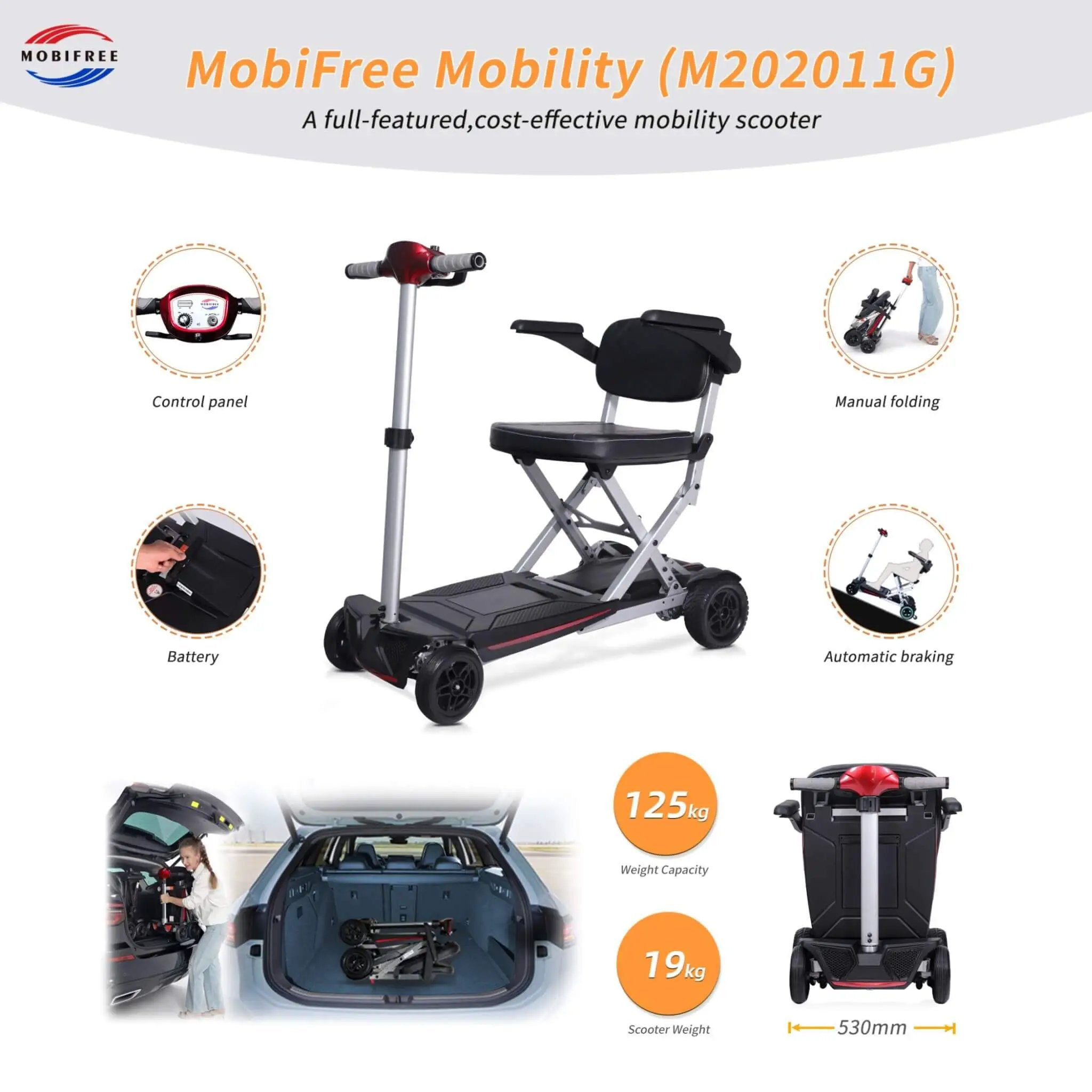 Lightweight Powered Folding Mobility Scooter For Adults And Seniors (SAK53214) by SAKSBY WHOLESALE