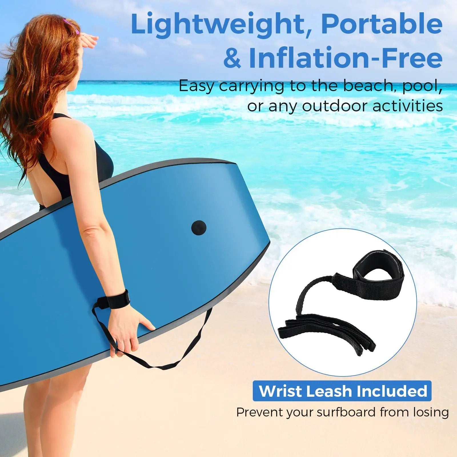 33/37/41 Inches Lightweight Body Board Boogie Board with EPS Core XPE Deck HDPE Bottom Multicolor4 by DirectDeals
