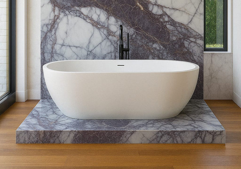 Lilac Honed Marble Slab Random room scene 2