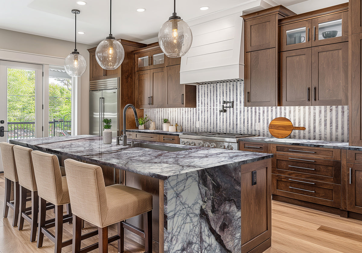 Lilac Polished Marble Slab Random room scene