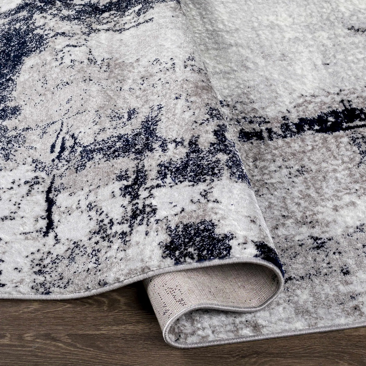 Limao Abstract Denim Area Rug - Clearance, photo 5 of 8