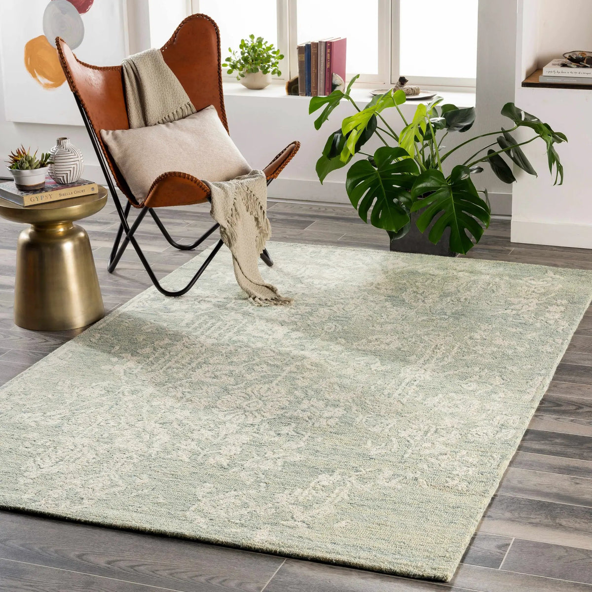 Linabuan Modern Wool Rug, installed in a room