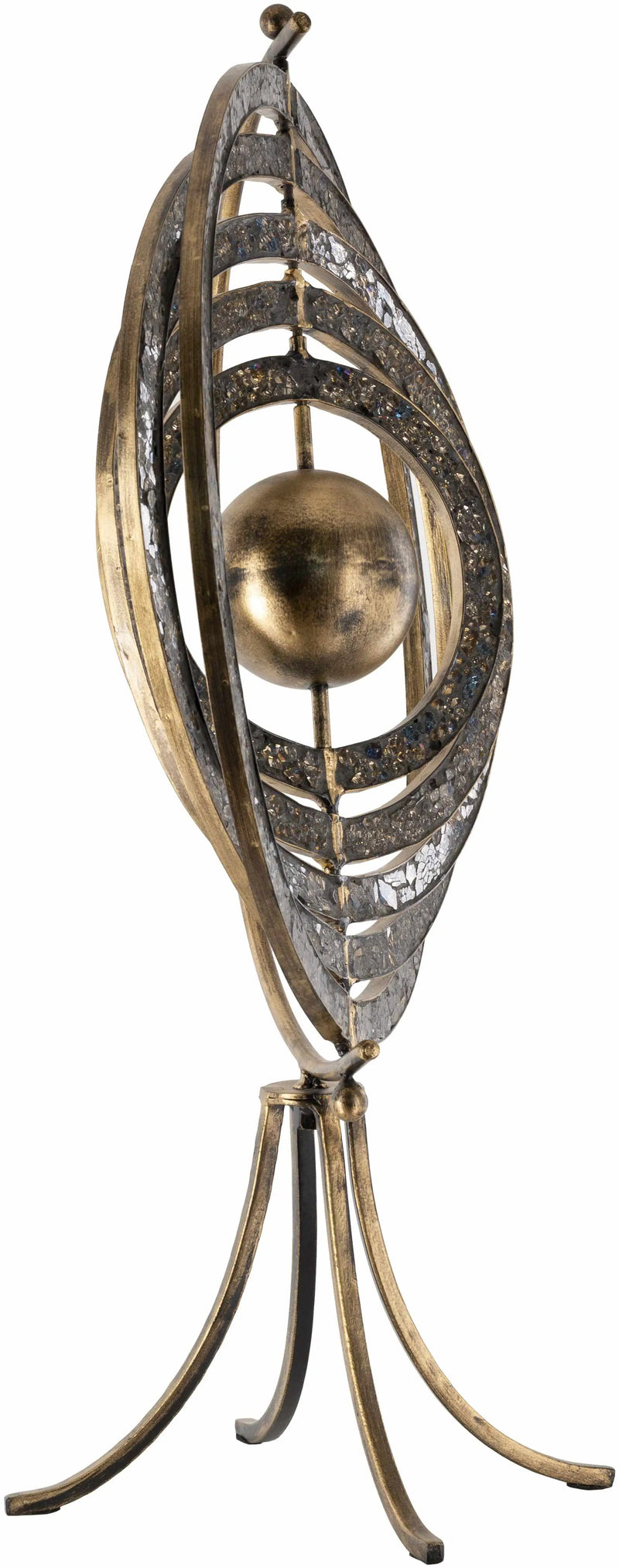 Linntown Antique Gold Circular Metal Sculpture - Clearance by Boutique Rugs
