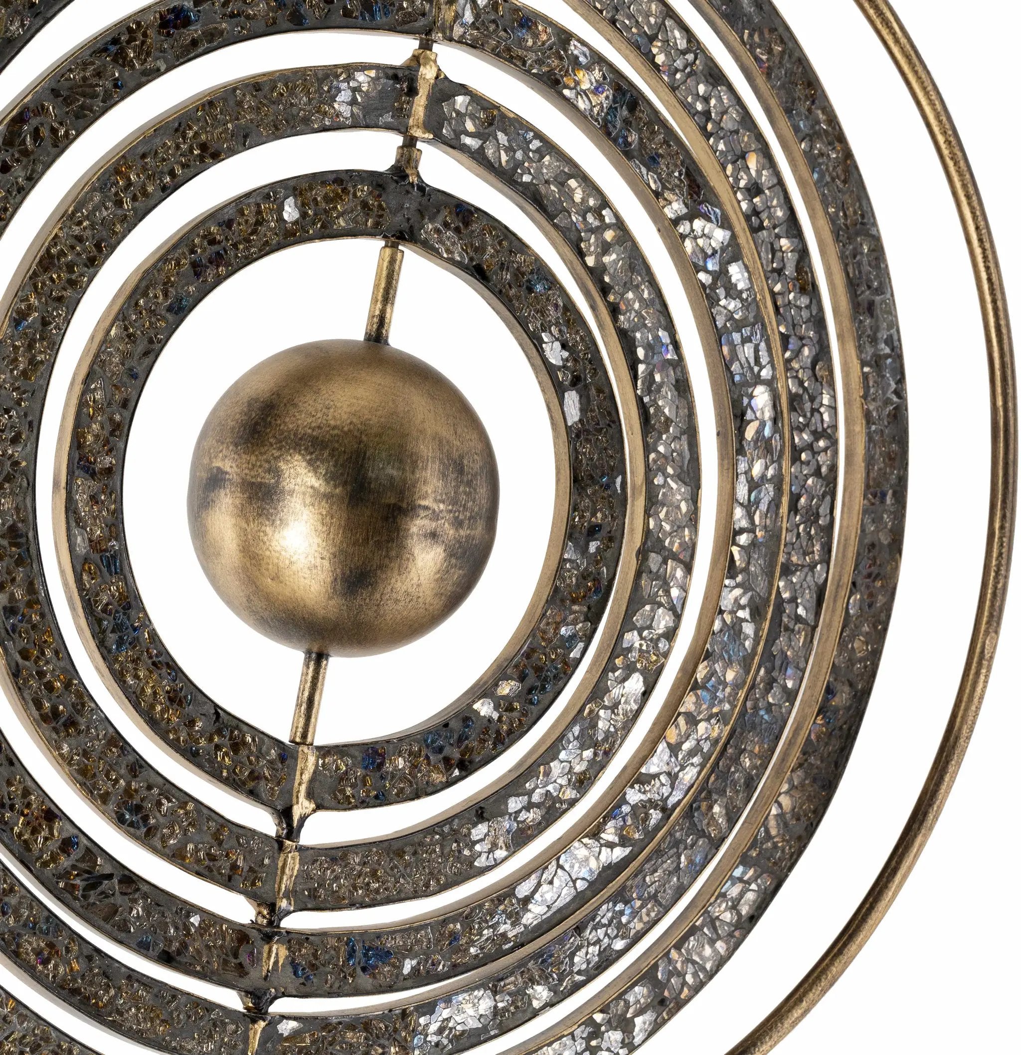 Linntown Antique Gold Circular Metal Sculpture - Clearance by Boutique Rugs