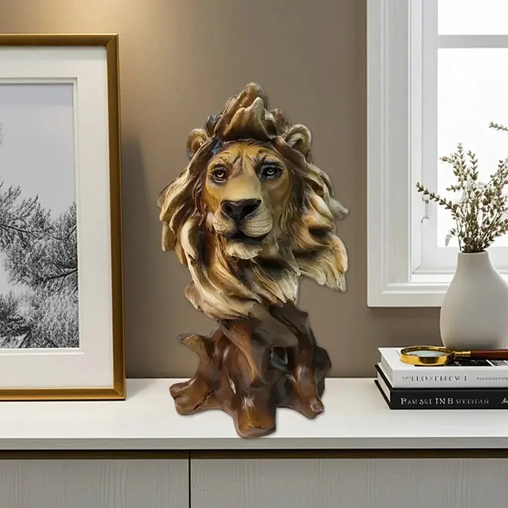 Lion Statue - Majestic Bronze Small by House Of Avana
