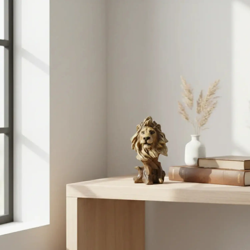 Lion Statue - Majestic Bronze Small by House Of Avana