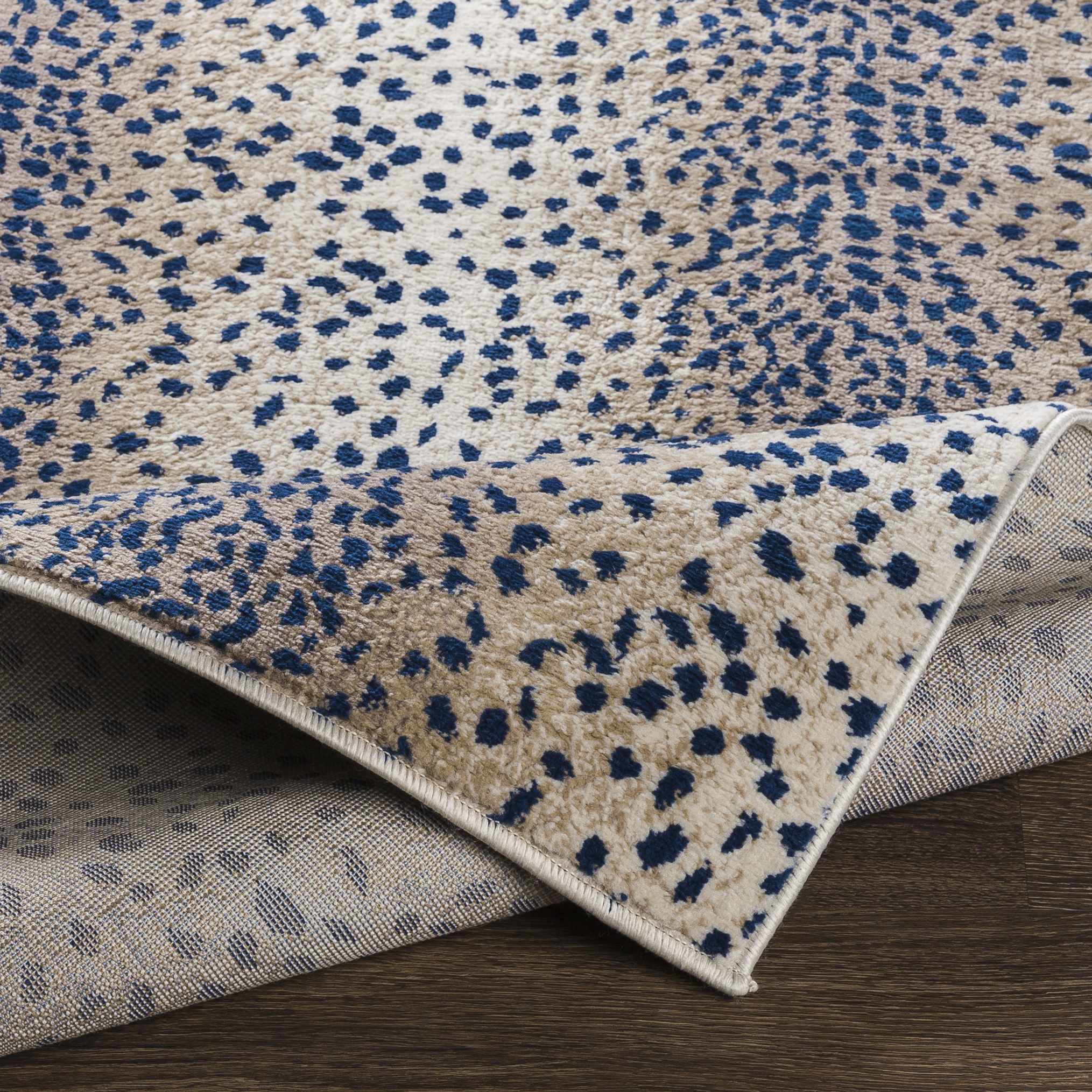 Pointblank Tan & Navy Leopard Print Area Rug by Boutique Rugs