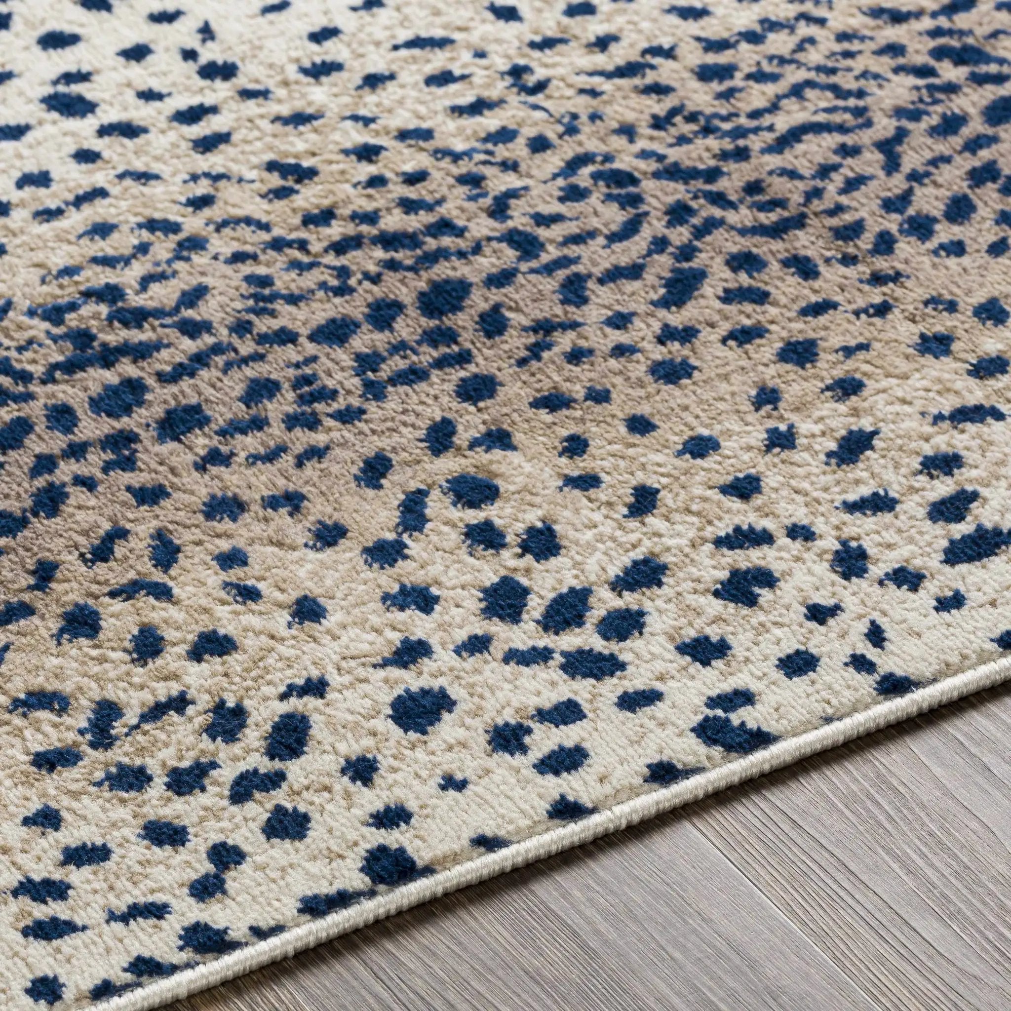 Pointblank Tan & Navy Leopard Print Area Rug by Boutique Rugs