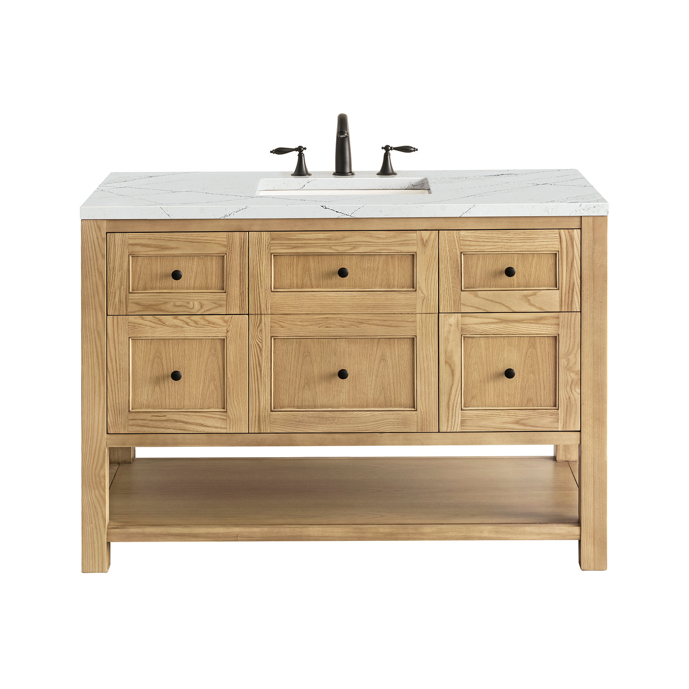 James Martin Breckenridge 48" Single Bathroom Vanity, Light Natural Oak with Ethereal Noctis (FreePower) countertop
