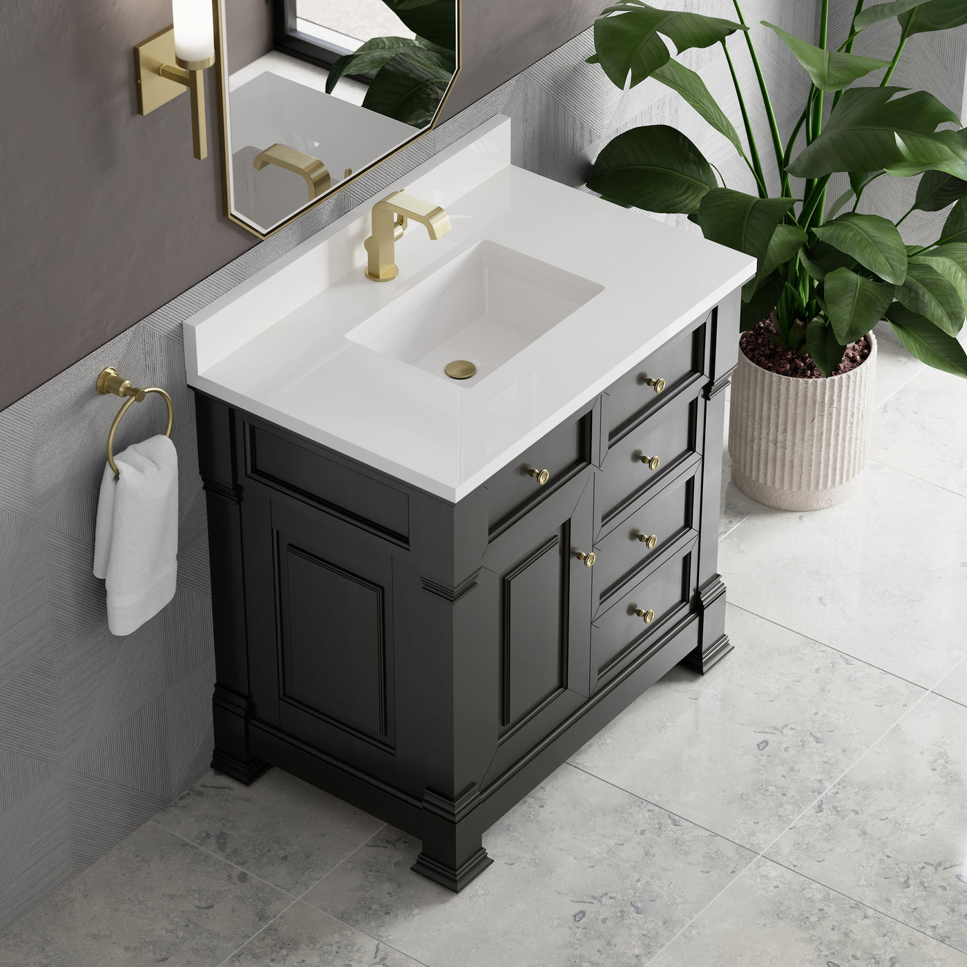 James Martin Brookfield 36" Single Bathroom Vanity, Black Onyx, view 39