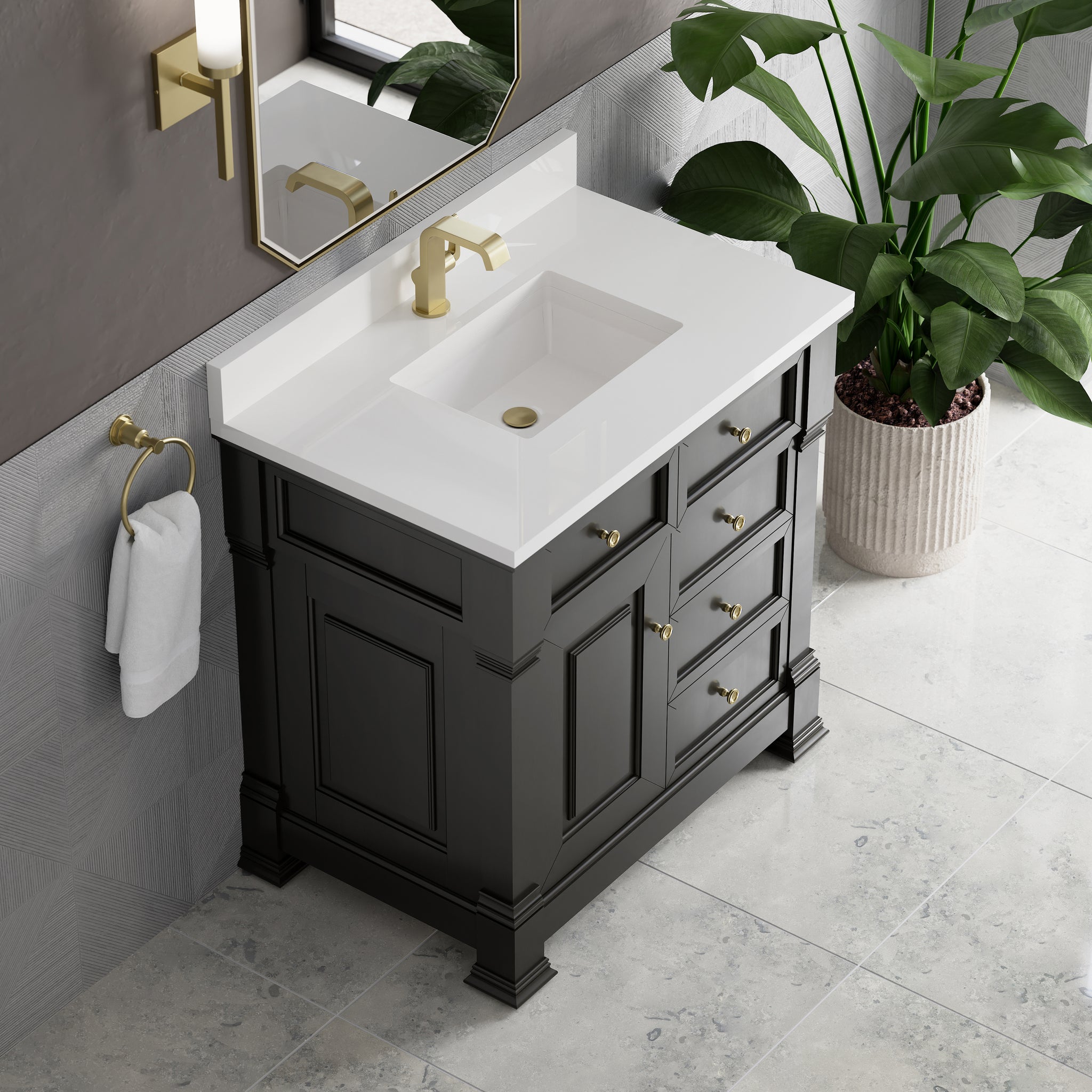 James Martin Brookfield 36" Single Bathroom Vanity, Black Onyx, view 39