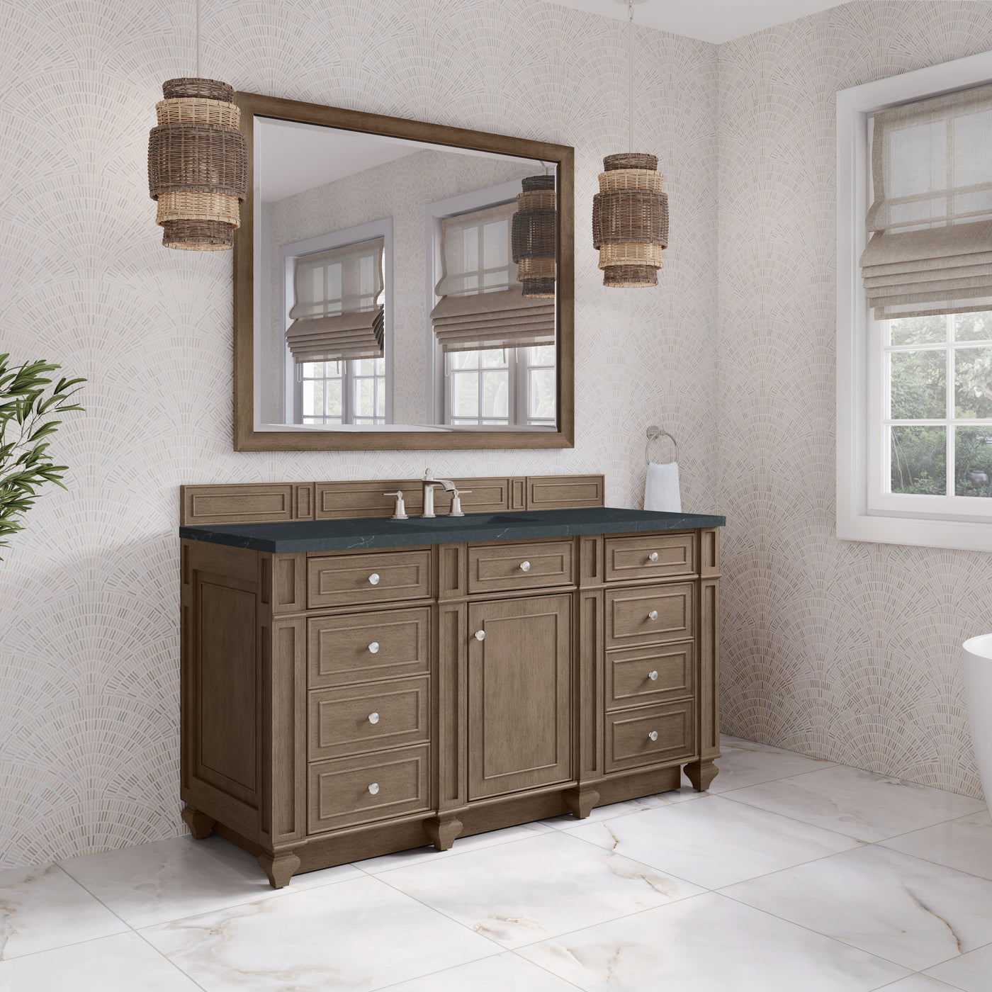 James Martin Bristol 60" Single Bathroom Vanity, Whitewashed Walnut, view 28