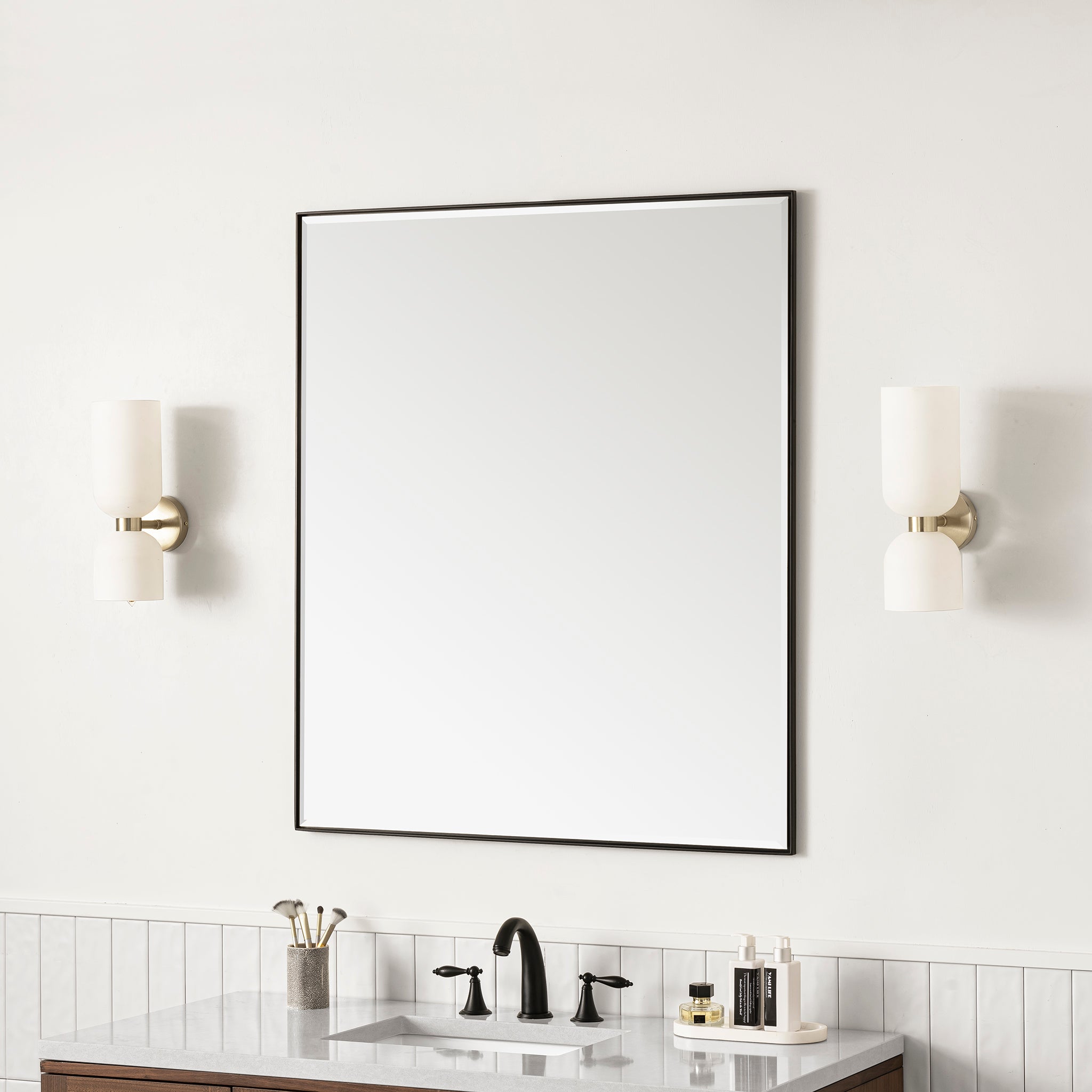 James Martin Rohe 36" Mirror, Matte Black, view 3