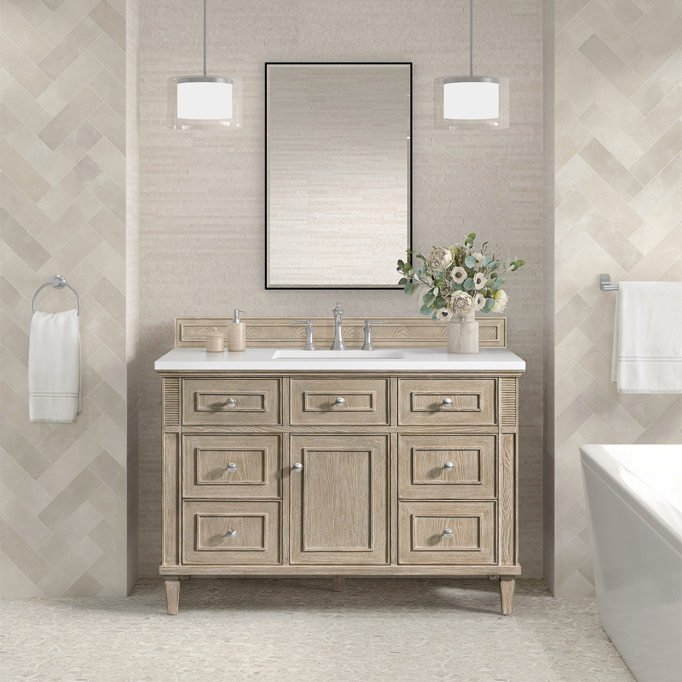 James Martin Lorelai 48" Single Bathroom Vanity, Whitewashed Oak, view 37