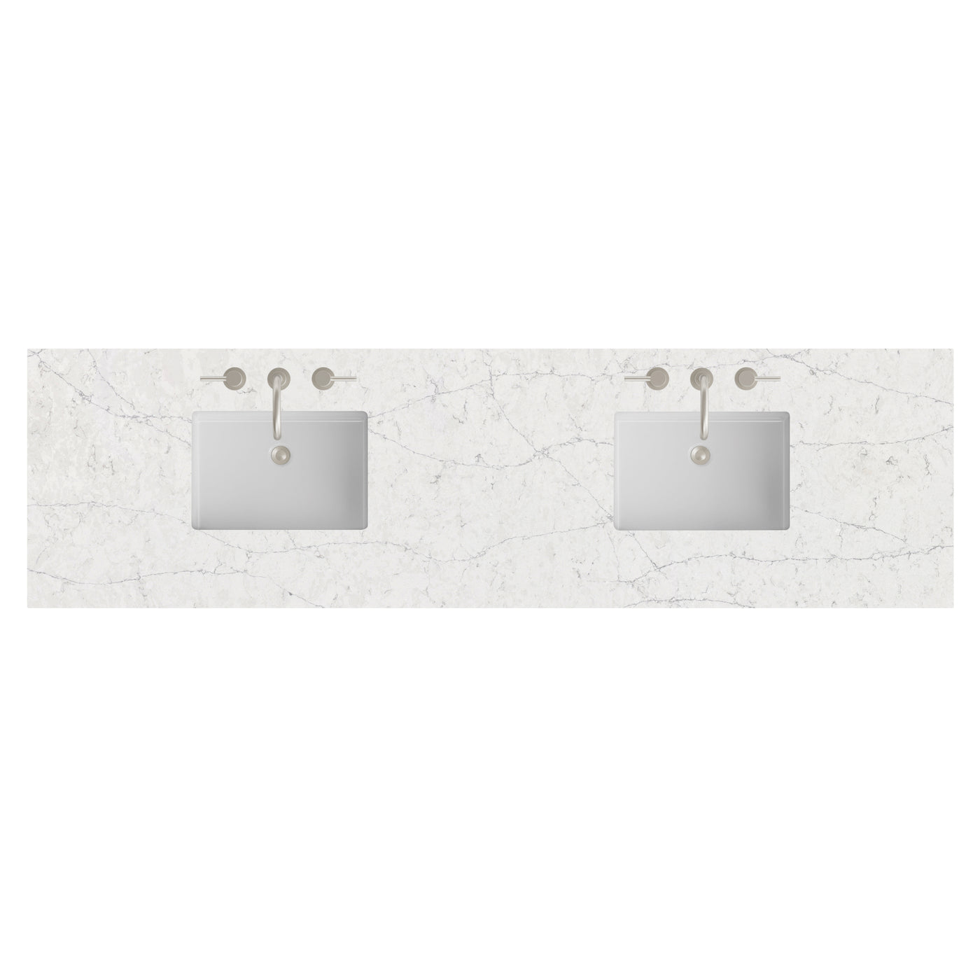James Martin 84" Double Vanity Top with Eternal Jasmine Pearl countertop