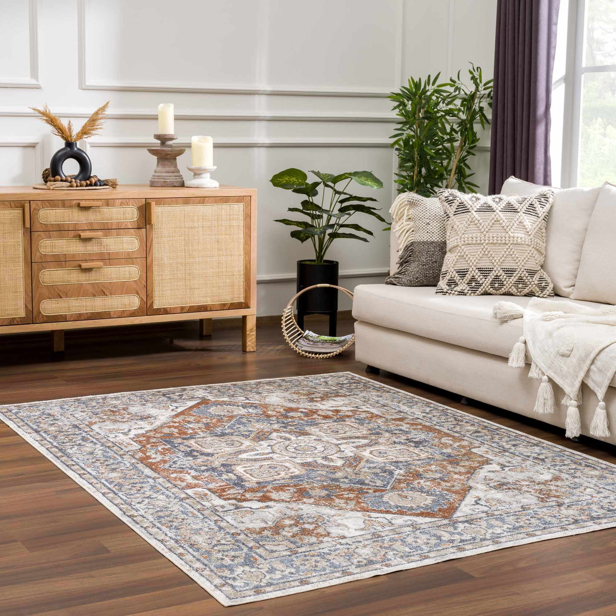 Erna Washable Area Rug - Clearance, installed in a room