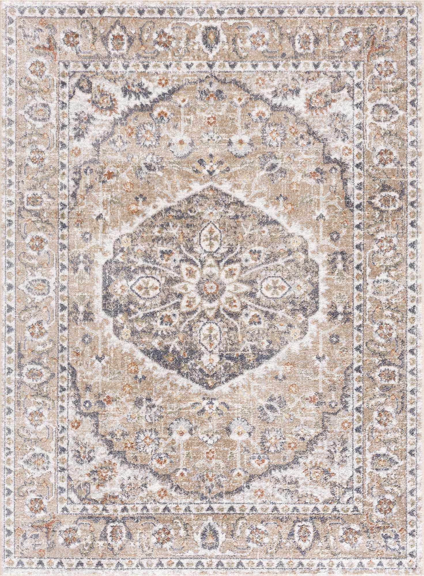 Hiti Beige Flat Pile Washable Rug by Boutique Rugs