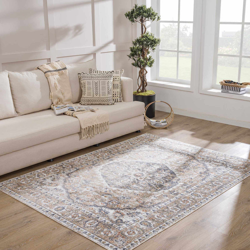 Hiti Beige Flat Pile Washable Rug by Boutique Rugs